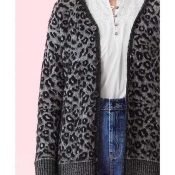 NWT REBECCA TAYLOR LA VIE LEOPARD JACQUARD CARDIGAN - Picture 2 of 6